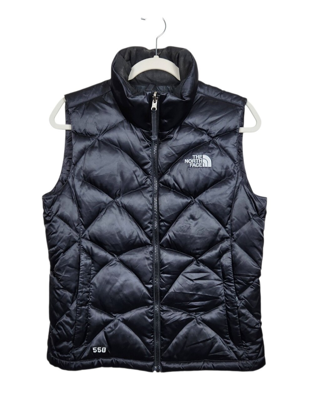 The North Face Black Quilted Down Puffer Vest Goose Down 550 Womens Size Small